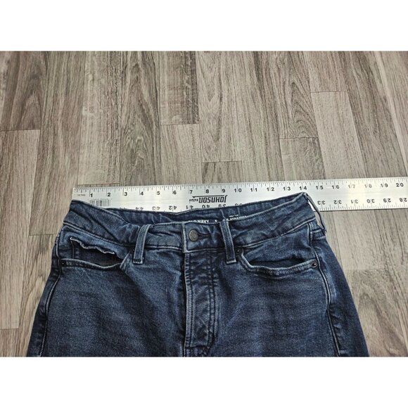 (3/$35) Old Navy Button Fly High Rise Straight Distressed Black Grey Jeans - Picture 7 of 11